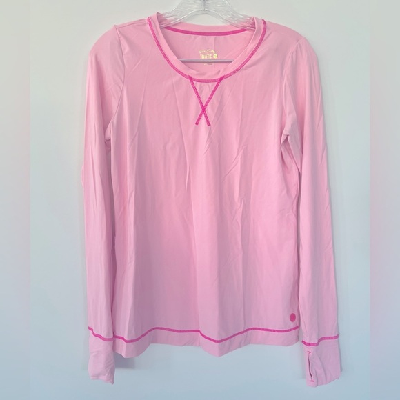 Lilly Pulitzer UPF 50+ Luxletics Renay Sunguard Pink lg sleeve top athletic S - Picture 1 of 8